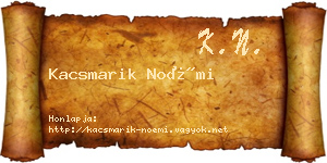 Kacsmarik Noémi névjegykártya